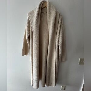 MEG by Meghan Kinney Cream Chunky Knit Oversized Comfy Open Cardigan